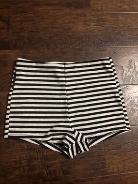 Black & White Striped Women’s Micro Shorts